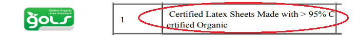 organic latex mattress gols certification