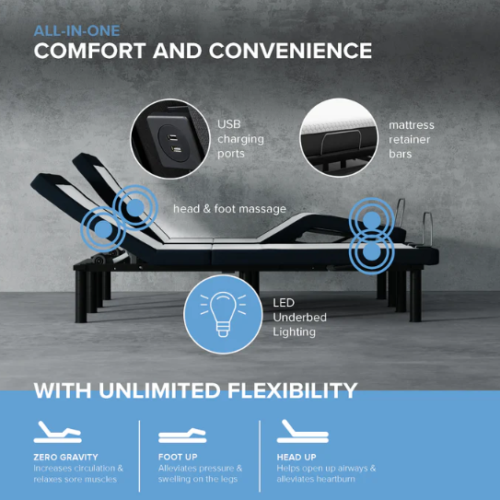 kingship comfort platinum all in one adjustable bed
