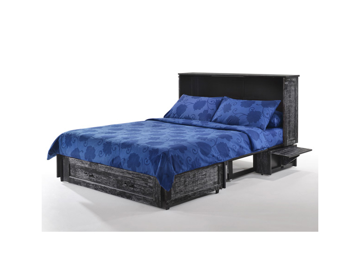 Day Furniture Poppy Murphy Cabinet Bed, Murphy Cabinet Bed With Queen Memory Foam Mattress