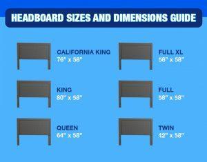 headboards sizes and dimensions chart