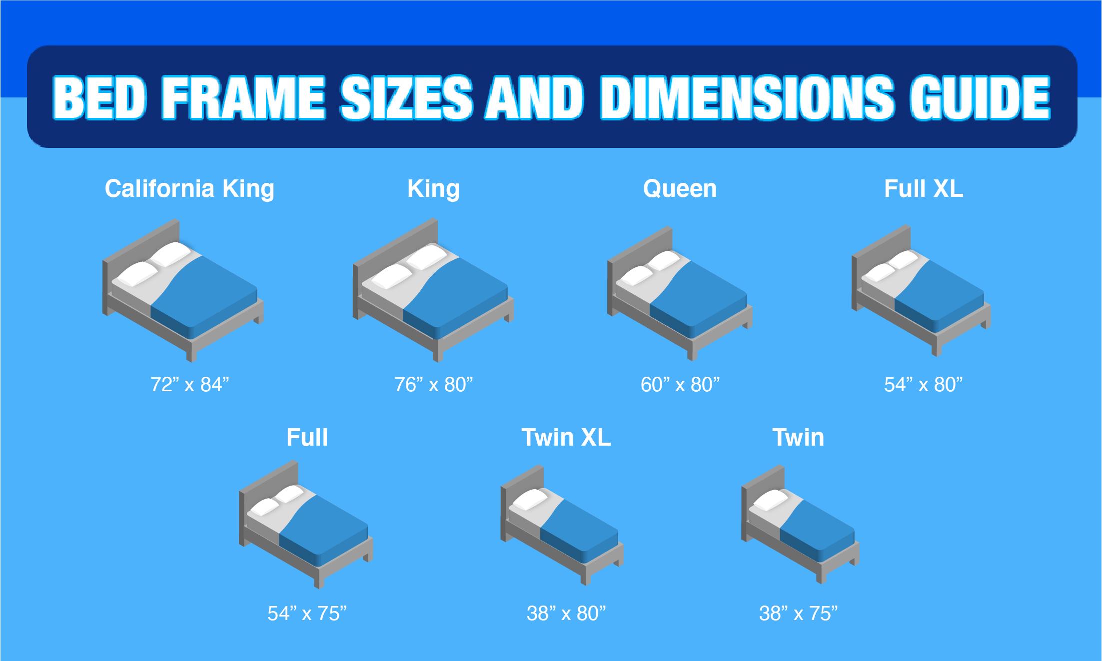 bed frame sizes and dimensions