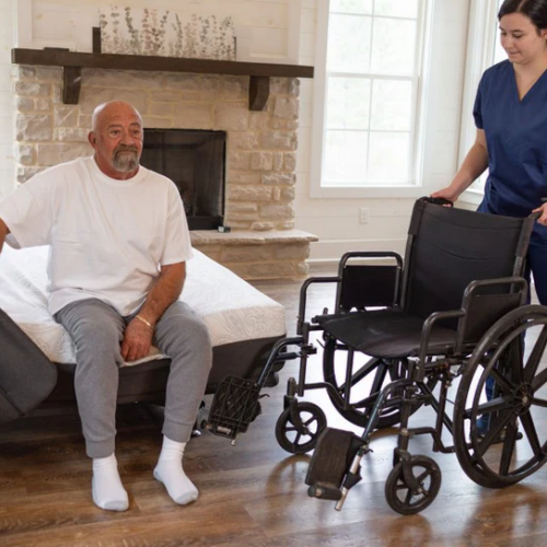flex a bed hi low with wheelchair transfer