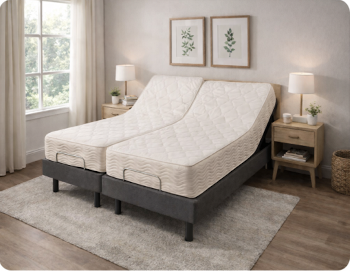 kingship comfort restful latex split queen mattress