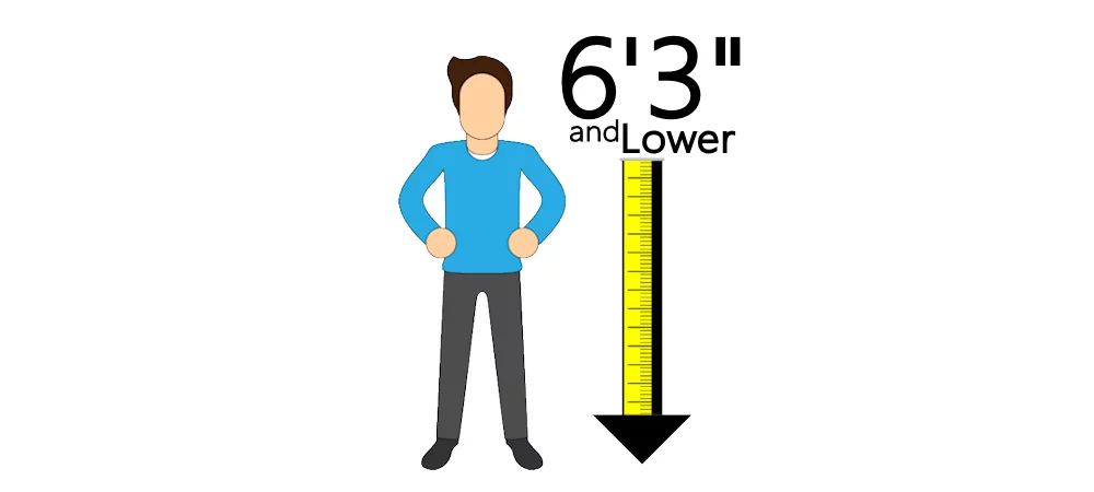 mattress sizes for 6 foot 3 inch people or lower