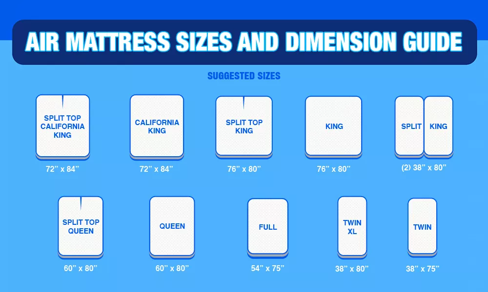 Air Mattress Sizes And Dimensions Guide, Queen Size Bed Measurements In Inches