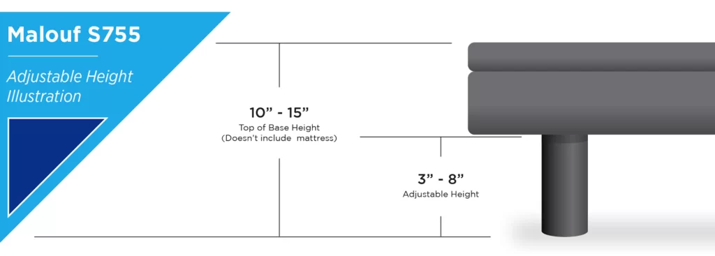 malouf s755 adjustable bed height